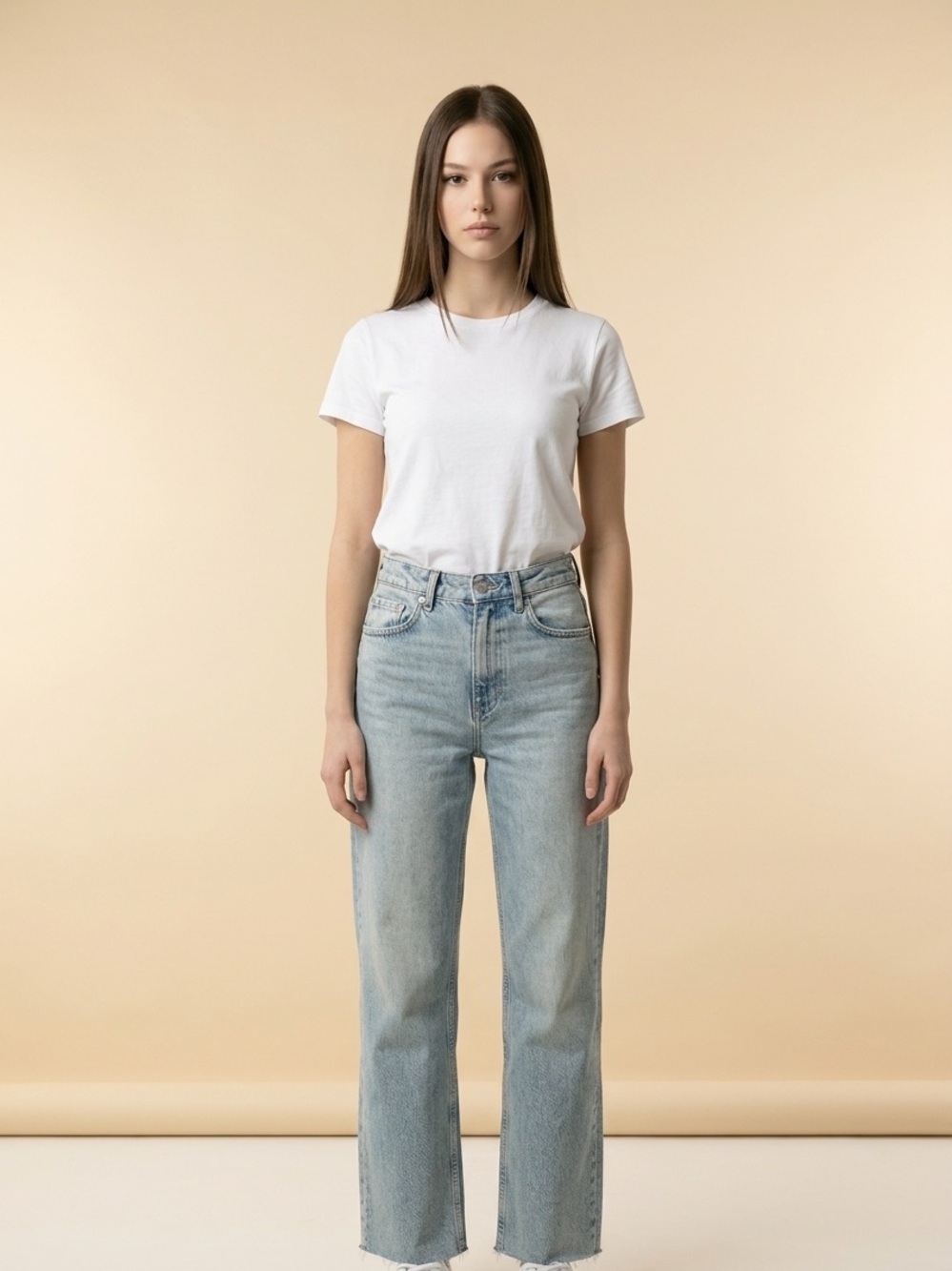 High-Rise Straight Leg Women's Jeans - Light Blue from Zara